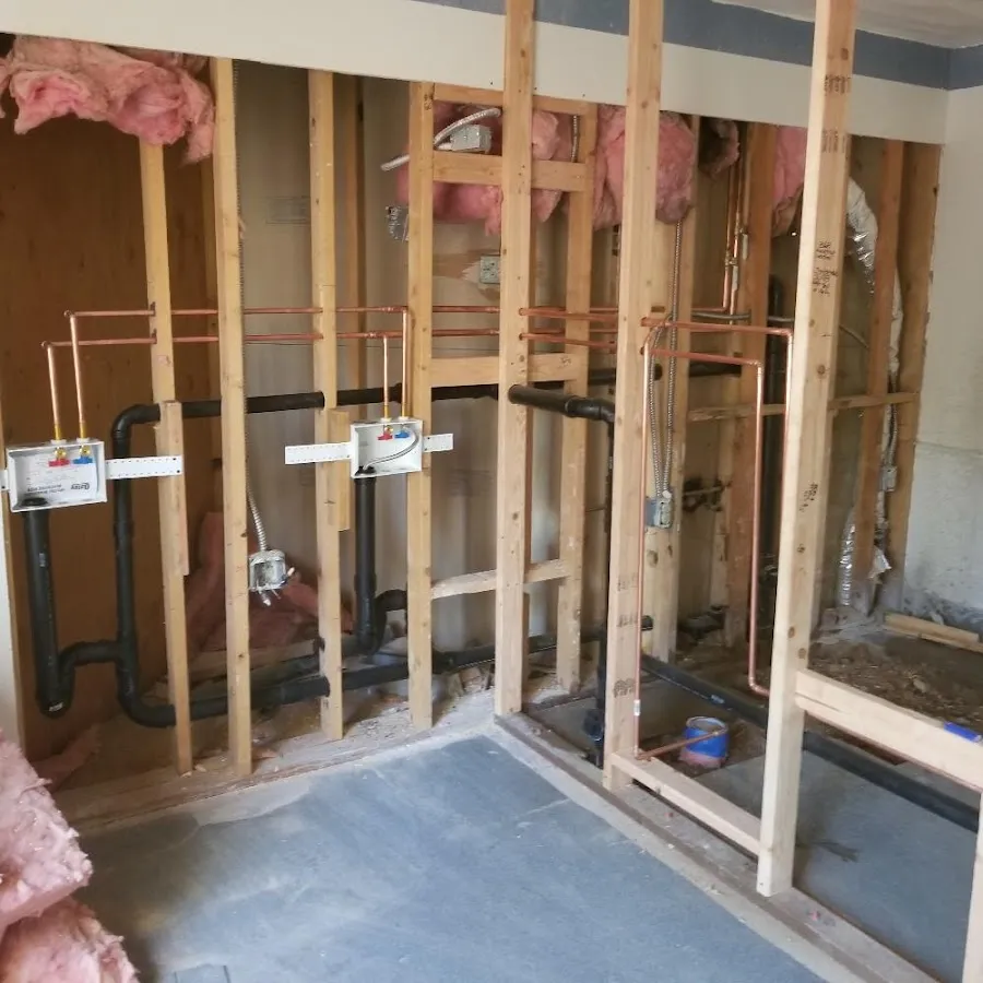 Copper pipe rough-in and plumbing installation in Novi